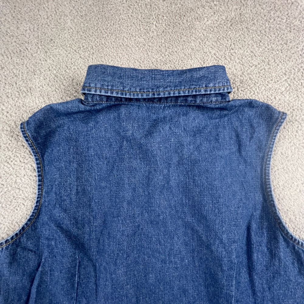 Vintage Denim Vest Top Women‎ XL Blue Sleeveless Casual Classic Cherokee - Picture 10 of 10
